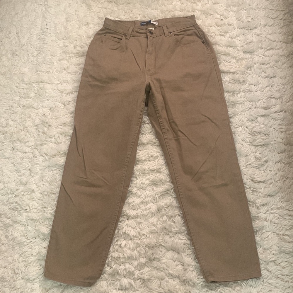 VINTAGE 80s 90s Tan Highwaisted Cropped Jeans
